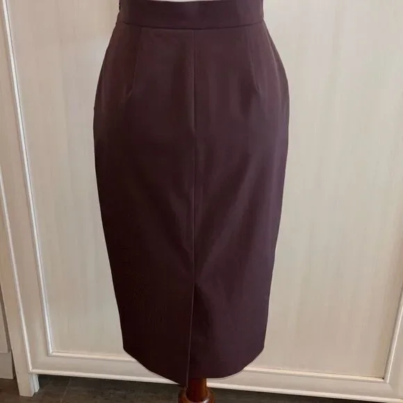 Vintage PRADA pencil skirt Sz 40/S purple taffeta career 90s/Y2K - Picture 4 of 10